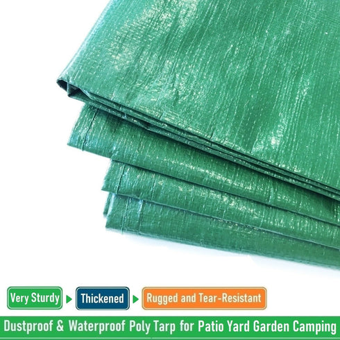 7x7 4 Ft Yard Garden Leaf Tarp W/ Handles Waterproof Tarp for Sandbox Cover,Outdoor Tarpaulin,Lawn Debris,Landscape