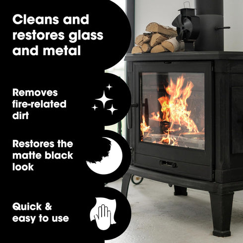 500ml 17 Oz Furniture Clinic Stove Care Kit Clean & Restore Log Burners, Grates, & Fireplaces | Removes Soot & Dirt |