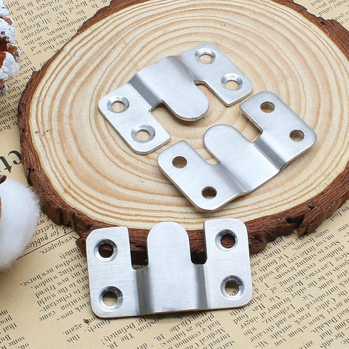 6 Pairs Flush Mount Bracket, 54 x 30mm Interlocking Picture Hanging Hooks, Stainless Steel Photo Frame Hook for