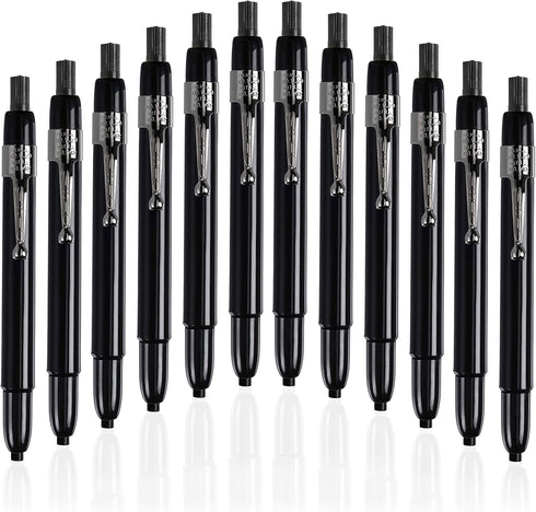 Bundle of Listo 1620 Marking Pencil/Grease Pencils/China Marking Pencils/Wax Pencils, Black, Box of 12 with 72 Refills