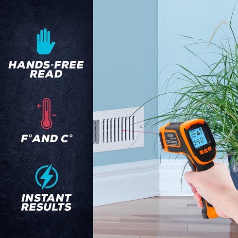 Kizen Infrared Thermometer Gun (LaserPro LP300) - Handheld Surface Thermometer for Griddle, Grill, Oven, Engine, A/C -