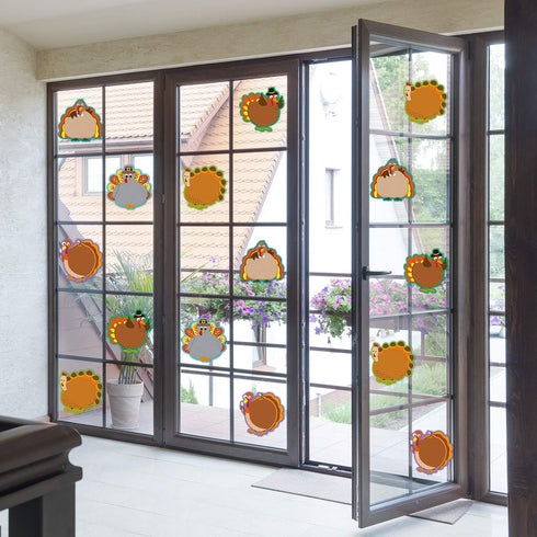 Thanksgiving Turkey Cut-Outs for Classroom Decoration, Creative Bulletin Board Fall Theme, 5.9 x 5.9 Inch (40 Pcs)