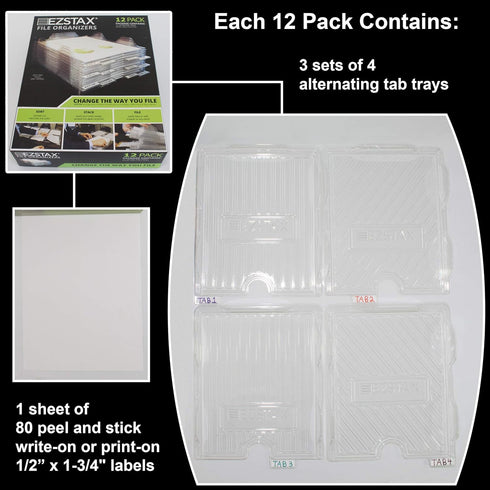 File Organizers, Letter Size, Stackable Trays for Desk, 12 Pack, Clear for Office Files, Mail, Documents