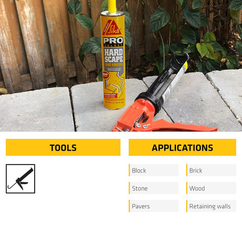 Sika Sikabond Hardscape Adhesive, Gray Durable Outdoor Adhesive for Landscape Projects, 10.1 fl oz