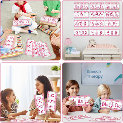Outus 12 Pcs Candy Alphabet Bulletin Board Set, Candyland Letter Cutout Alphabet Number Decor for Classroom, Nursery,