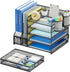 Desk Organizer with File Holder, 5-Tier Paper Letter Tray with Sliding Drawer and 2 Pen Holders, Mesh for Office
