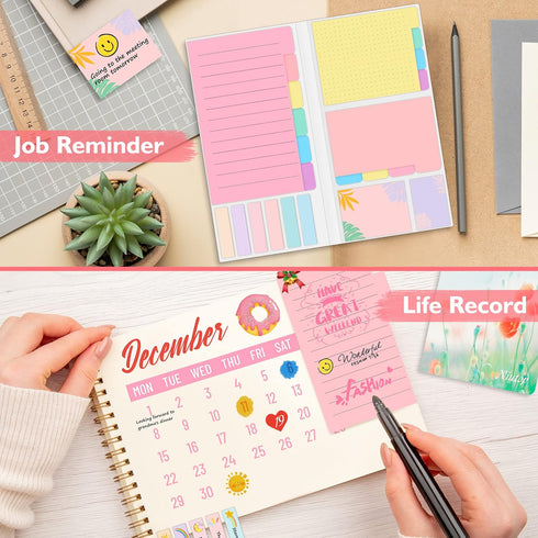 Sticky Notes Set, Post Self-Stick Notes Pads for Journaling, Office Supplies, College Essentials for High School