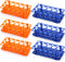 Lawei 6 Pack 28 Well Test Tube Rack: Detachable Plastic Stand for 10ml / 15ml / 50ml Tube, Blue and Orange