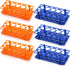 Lawei 6 Pack 28 Well Test Tube Rack: Detachable Plastic Stand for 10ml / 15ml / 50ml Tube, Blue and Orange
