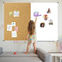 XBoard 36 x 24 Inch Magnetic White Board and Bulletin Corkboard Combo, Half Dry Erase & Cork Board with Aluminum Frame