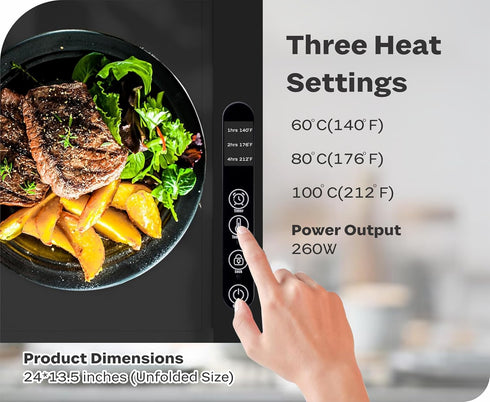 BloomFlex Electric Food Warming Tray Large Buffet Server with Adjustable Temperature, Cool-Touch Handles & Non-Stick