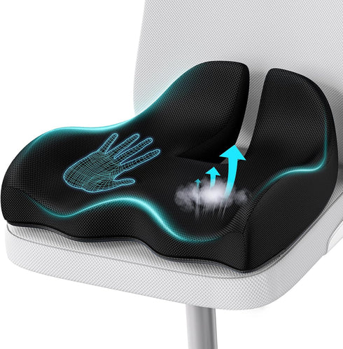 Extra Large Memory Seat Cushion for Office Chair Pressure Relief Sciatica &