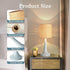 Ziqqeelam Counter, Light Blue Rattan Small Table Lamp for Bedroom, Light Blue Wicker Lamps for Bedside Nightstand