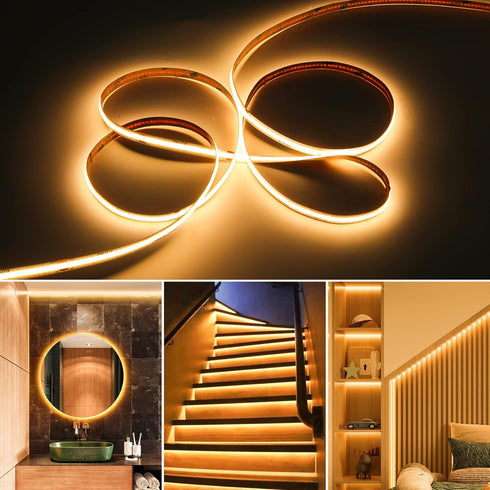 16.4ft,UL 2700K Lights,CRI93+ Dimmable 24V PAUTIX COB LED Strip Light,LED Lights Listed Warm White Dotless Strip Super