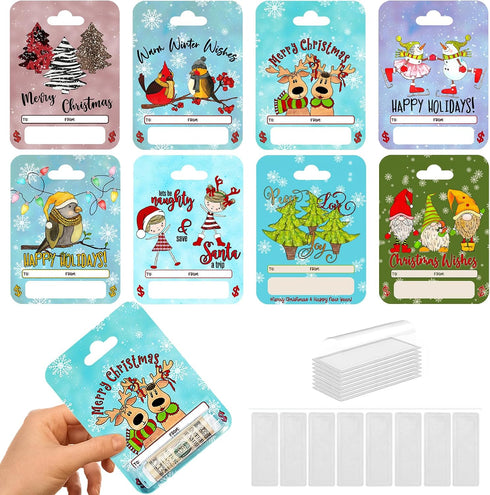 Laverteach Christmas Money Holder Cards Set of 8 for Cash Gift,Christmas Cards Money