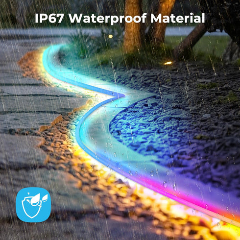 ANDOHAI 50FT IP67 LED Neon Rope Lights, Flexible Led Rope Lights Control with App/Remote, Outdoor RGB Color Changing