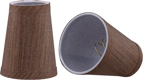 Aspen Creative 51051-2, Hardback Empire Transitional Clip-On Chandelier Shade, Gold Dark Brown Burlap Textured