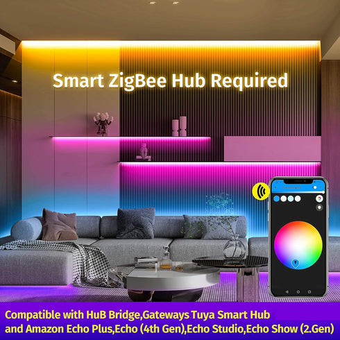 2 Pack 3.0 2-Output 4 Dimmable Show(2Gen) GIDEALED Smart ZigBee LED Controller for Pin RGB StripLights Compatible