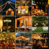 AGELCK 50FT 25 Dimmable G40 Bulbs, 8 Solar String Lights Outdoor Waterproof w/Remote, LED Shatterproof Modes & Timer