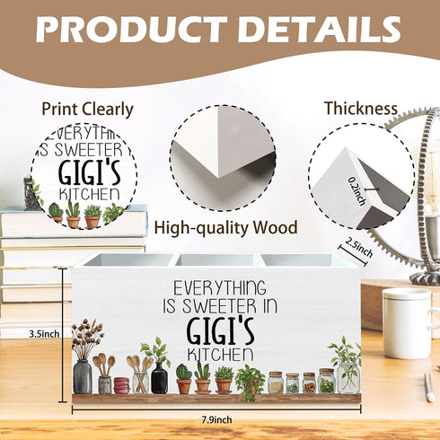 Countertop, Counter DILSJ Gigi Gifts Kitchen Utensil Holder for Gigi Gifts from Grandkids, Best Grandma Gift