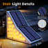 IP65 1200mAh,19 Terrace,3000k Art(6Pack) Solar Stair Lights Outdoor, Waterproof Solar Outdoor Lighting, LED,Outdoor