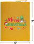 Paper Love Pop Up Christmas Card, 3D Merry Christmas, for Christmas or Holidays, 5" x 7" Cover with Envelope and