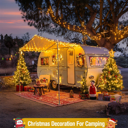 400 132ft 8 JMEXSUSS LED Warm White Christmas Lights Outdoor, Christmas Tree Lights with Remote, Modes Indoor String