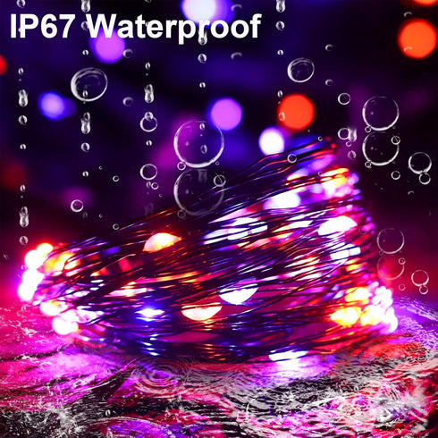 YAOZHOU Halloween Decor Outdoor Solar String Lights, 200 LED 66FT Waterproof 2 Pack for Garden, Patio, Fence