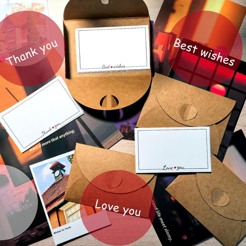 Philbinden 30 Set 4.1 2.8 Inches Thank You Notes with Envelopes x Mini Thank You Cards with Cute Tiny Envelopes