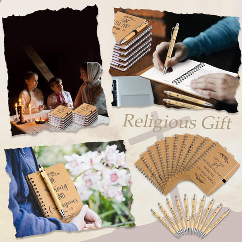 Spakon 20 Sets Christian Gifts for Women, Prayer Journals, Notepad, Christmas Spiral Daily Planner, Religious Party