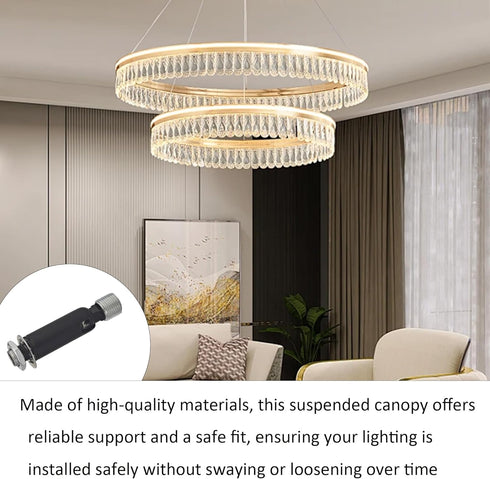 Klyeola 2Pcs 180 M10 Degree Swivel Thread Sloped Ceiling Adapter, Pendant Light and Chandelier Ceiling Mount