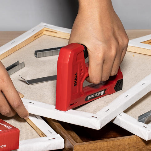 SHALL Light Duty Staple Gun, Red Upholstery Stapler with 1600pcs JT21 Staples for Crafts and DIY Decoration