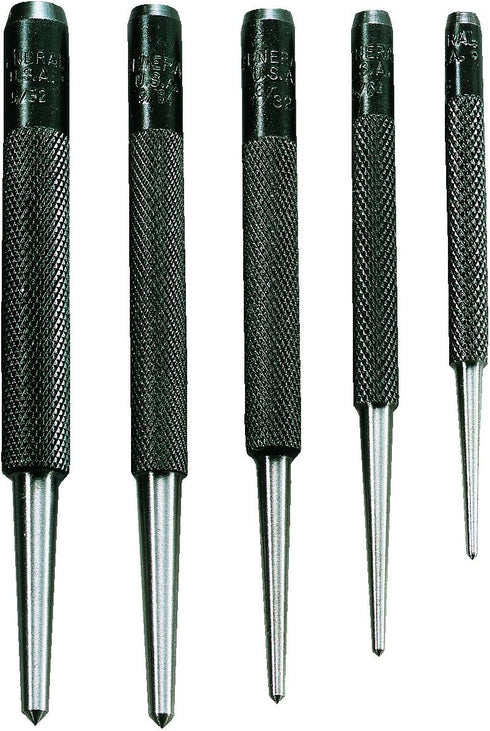 General Tools Round Shank Center Punches #SPC74, Set of 5 from 1/16 in. to 5/32 in. by General Tools