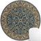 Wknoon Retro Blue and Beige Floral Print Art Round Mouse Pad, Vintage Oriental