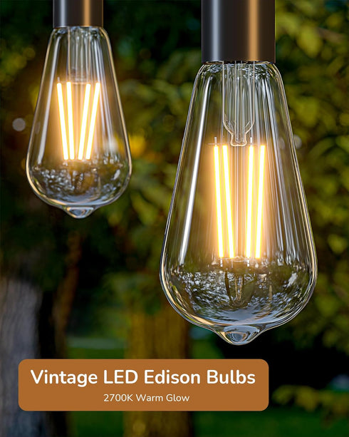 EDISHINE 6 Pack Vintage LED Edison Bulbs 8W Equivalent 60W, ST64 Dimmable Led Light Bulbs, 700LM 2700K Warm White Light E26 Base, Decorative Antique LED Filament Bulbs for Home and Commercial by EDISHINE