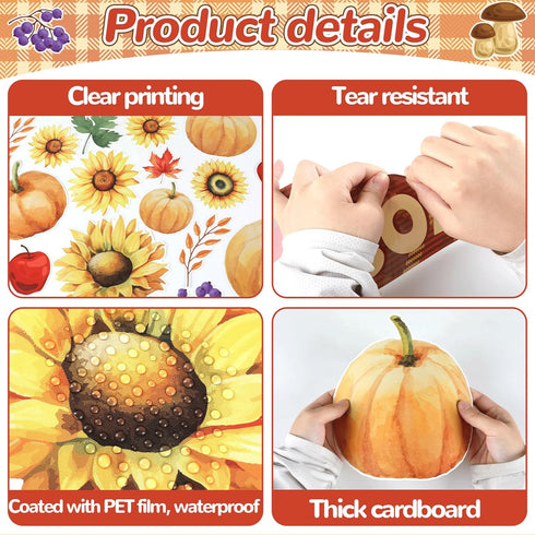 Fall Bulletin Board Classroom Decoration, Autumn Pumpkins Maple Signpost Paper Cutouts for Teachers