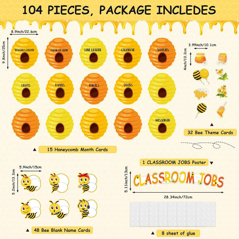 Classroom Jobs Bee Bulletin Board Set Bee Hive Decorations Bee Theme Classroom Bulletin Board Honeycomb Cutouts Back to School Class Decor Supplies for Teacher School Wall Home by Qyeahkj
