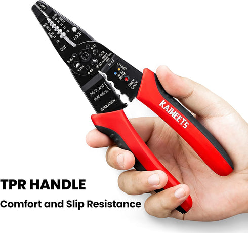 KAIWEETS Wire Stripper 10-22 AWG, Multipurpose Electrical Wire Pliers with Screw Cutter
