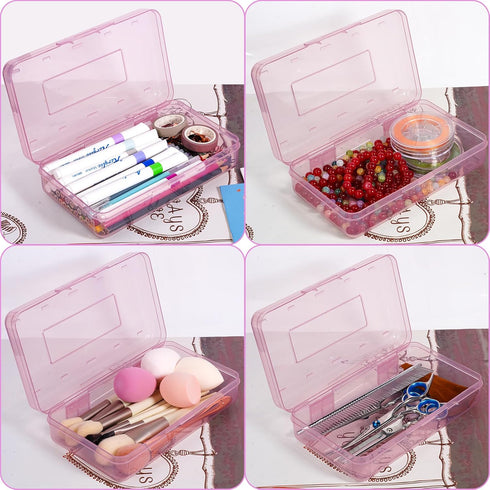 Pencil Box, Large Capacity Plastic Pencil Case for Kids, Girls, Boys, Adults, Hard Crayon Box Storage