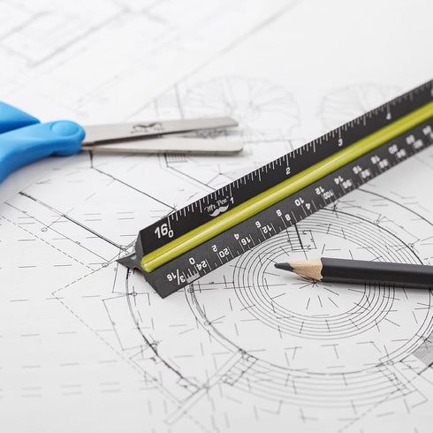 Mr. Pen Architectural Scale, 12 Inch Black Scale Ruler for Contractors and Architects