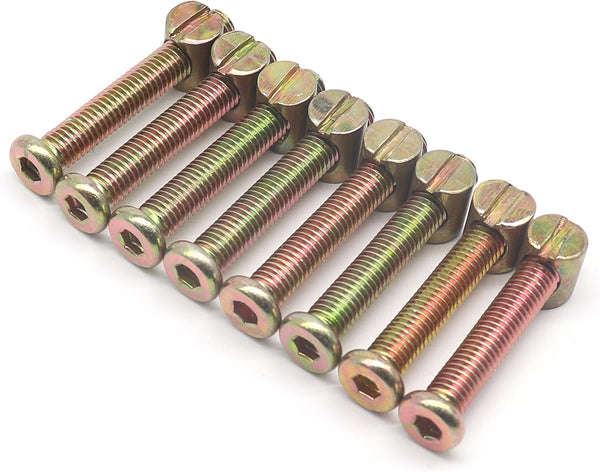 Pack of 8 M8 x 60mm Hex Drive Socket Cap Furniture Bolts, Also for Crib Cot Chairs Beds, Full Thread with M8 x 15mm