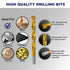 276pc Titanium Twist Drill Bit Set with S2 Bits, 135° Tip High Speed Steel, Sizes from 1/16" to 1/2", Clear Lid Case