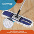 24" Commercial Dust Mop for Floor Cleaning, Heavy Duty Duster Floor Mop with 59” Extendable Long Handle, Blue for