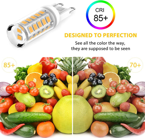 G9 Bulb Dimmable 4W, 40W 3000K 120V G9 Bulbs, 360 Pack 10 YUIIP LED Halogen Equivalent, Warm White AC Bi Pin Base Light