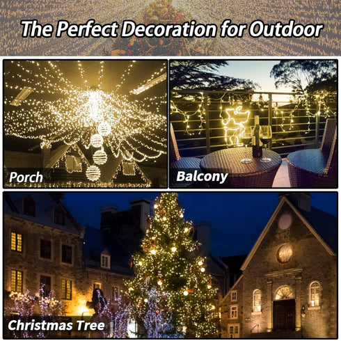 2 Pack 72FT 200 8 IP65 Selarlyt Solar Christmas Lights Outdoor, LED Solar String Lights with Lighting Modes, Waterproof