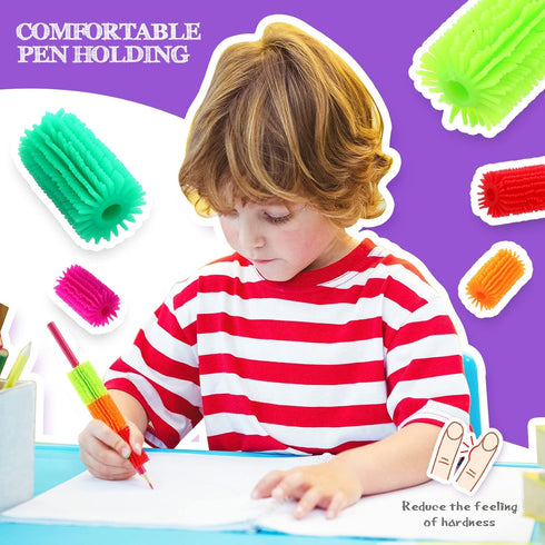 Chivao 25 Pcs Squishy Pencil Soft Grip for Kids Handwriting Grips for Pencils Colorful Cushioned for Adults Kids