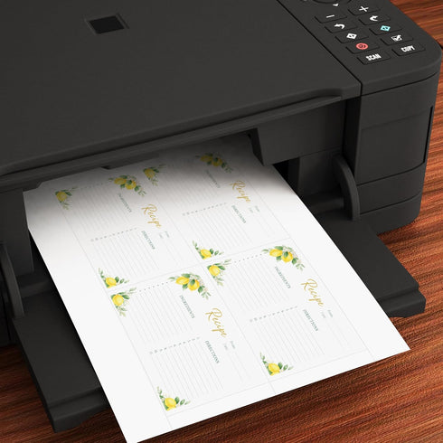 4up 3" 5" 80lb (100 400 Matte White x Index Cards - Heavy Cover Matte Cardstock Perforated - Inkjet & Laser Printer
