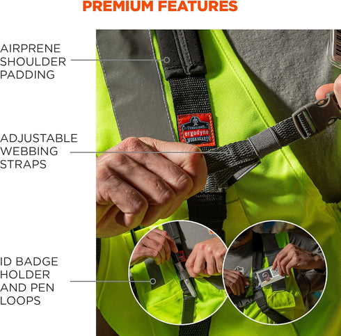 Ergodyne Squids 3138 Barcode Scanner Padded Harness, Tethering Lanyard for Bar Code Scanners, Black, Small