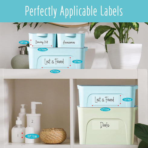 Hebayy 242 pcs Laundry Room Labels, 220 Pre-Printed Waterproof Stickers, 22 Blank Ones for Home Office Organization