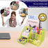 Boutilon Mesh Desk Organizer with 6 Compartments and 1 Drawer, Multi-Functional Caddy Pen Holder for Home Office School